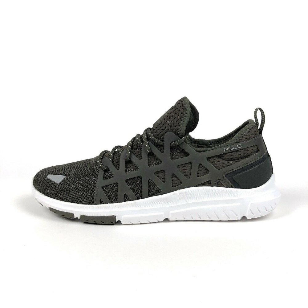 Polo Ralph Lauren Train 200 Green White Low Shoes - Picture 4 of 9